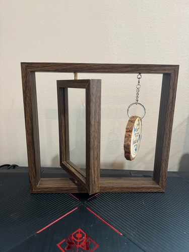 Double Sided Memorial Rotating Floating Picture Frame 4"x6" Butterfly Pendant - Picture 7 of 8