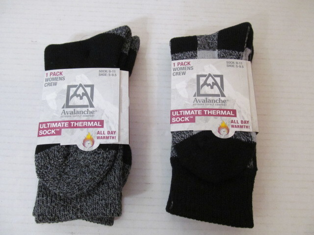 Avalanche Outdoor 2Pr Women's Ultimate Thermal Sock, All Day Warmth, Shoe 