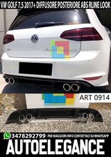 0914 SOTTO PARAURTI VW GOLF 7.5 2016-2019 DIFFUSORE POSTERIORE TERMINALI R RLINE