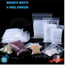 Clear Reclosable Zip Seal 4Mil Bags Heavy Duty Plastic 4 Mil Top Lock Baggies