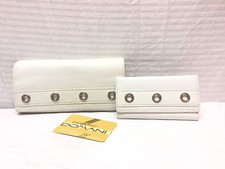 NWOT Domani Leather Wallet matching Key Holder,lot of 2,white leather wallet