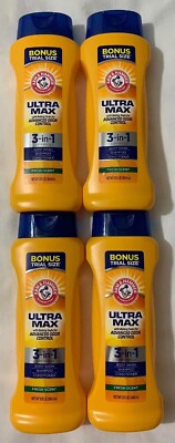 4x Arm & Hammer Ultra Max 3-in-1 Body Wash Shampoo Conditioner Fresh Scent 12 oz