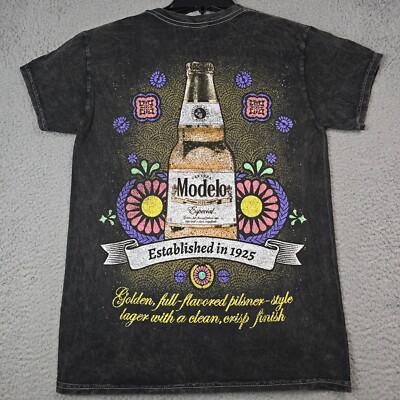 Modelo Shirt Mens Small S Black Beer Cerveza Casual Mexican Lager Biker Logo NWT