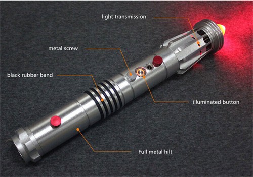 YDD Star Wars Lightsaber Darth Maul Metal hilt Red Light RGB Cosplay Prop Toy - Picture 11 of 12