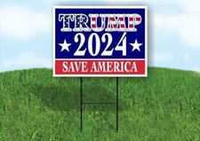 TRUMP 2024 SAVE AMERICA Yard Sign Road with Stand LAWN SIGN