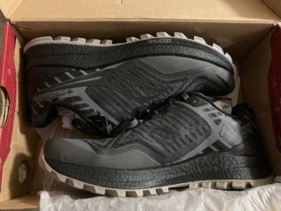 Saucony XODUS 11 S20638-45 Black Gray Trail Running Sneaker Shoes Men Size 8 NEW