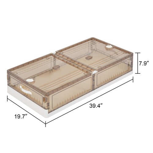 Under Bed Storage Containers with Wheels and Lids Stackable Plastic Foldable Box - Picture 2 of 22
