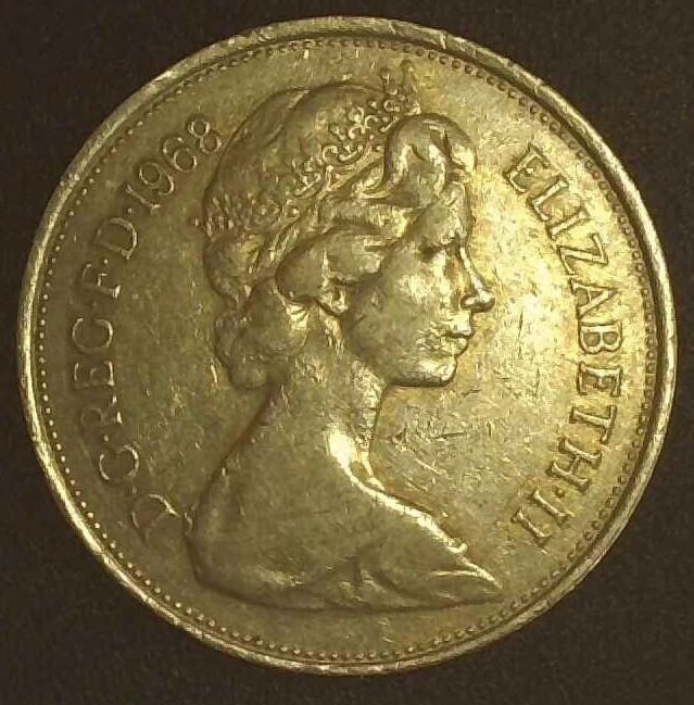 Moneda de 10 peniques Reino Unido 1968 nueva con múltiples troqueles como nueva error reverso Foto 2 de 4