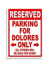 Personalized Parking Sign Wall Decal Metal Sign No Parking Customized Delores
