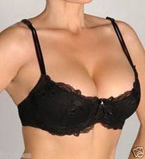 Alegro 9004 Embroidered Padded Lace Underwire Bra Midnight Orchid Black