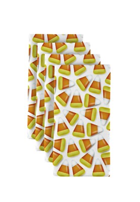Halloween Candy Corn White 18'' x 18'' Napkins 4 Pack
