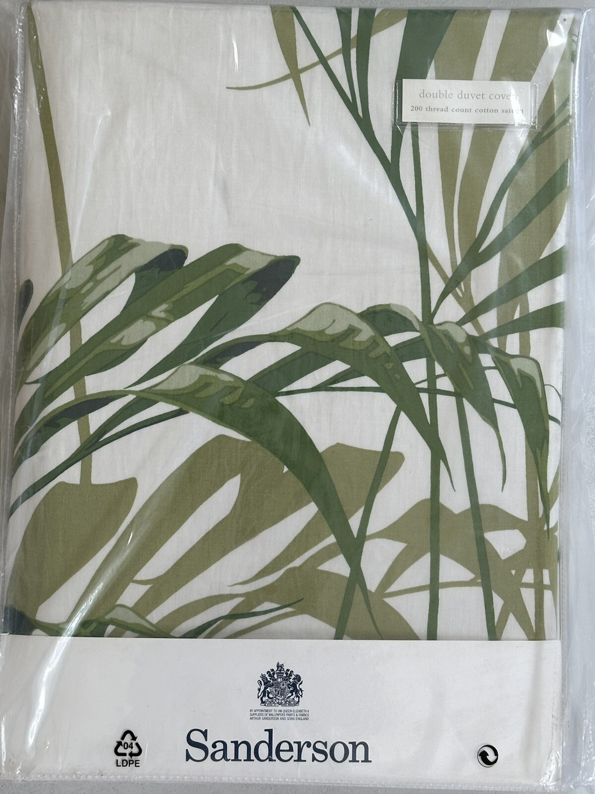 SANDERSON Palm House Botanical Green Duvet Quilt Cover DOUBLE RRP £
