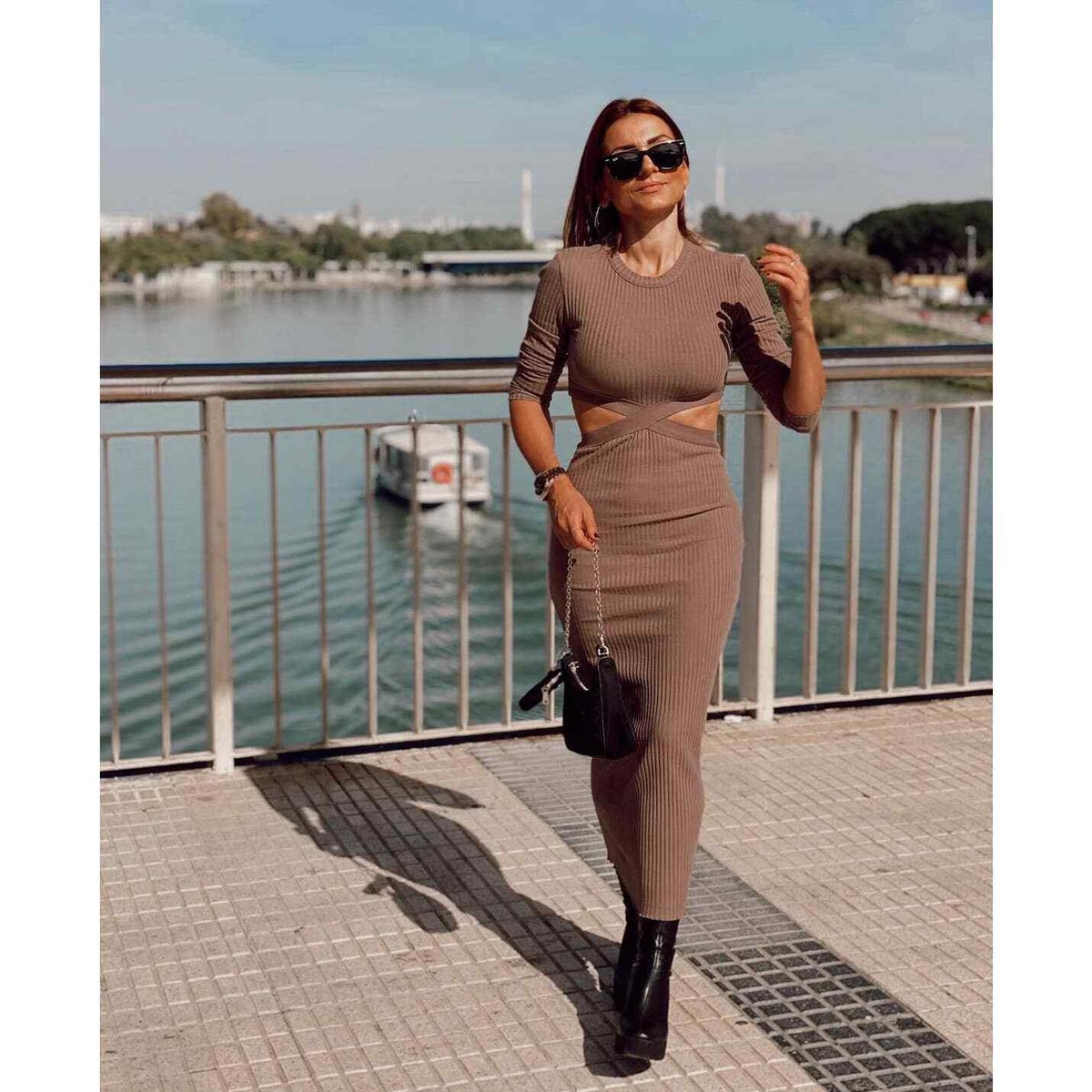 ZARA NEW ZARA CUT-OUT RIBBED KNIT DRESS MINK BROWN L LARGE | eBay ZARA NEW ZARA CUT-OUT RIBBED KNIT DRESS MINK BROWN L LARGE | eBay
