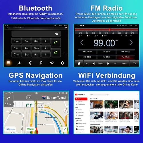 Radio Coche 9'' Android 11 Con Apple Carplay Bluetooth GPS WiFi 2 DIN RDS + Cámara - Imagen 14 de 15
