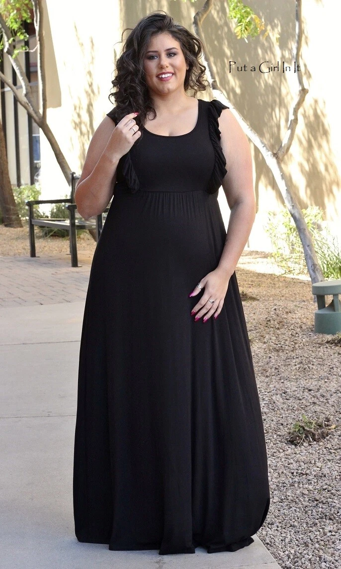 ladies black maxi dresses