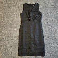 J Crew Dress Womens 4 Tall Black Linen Fitted Sheath Sleeveless Classic Capsule