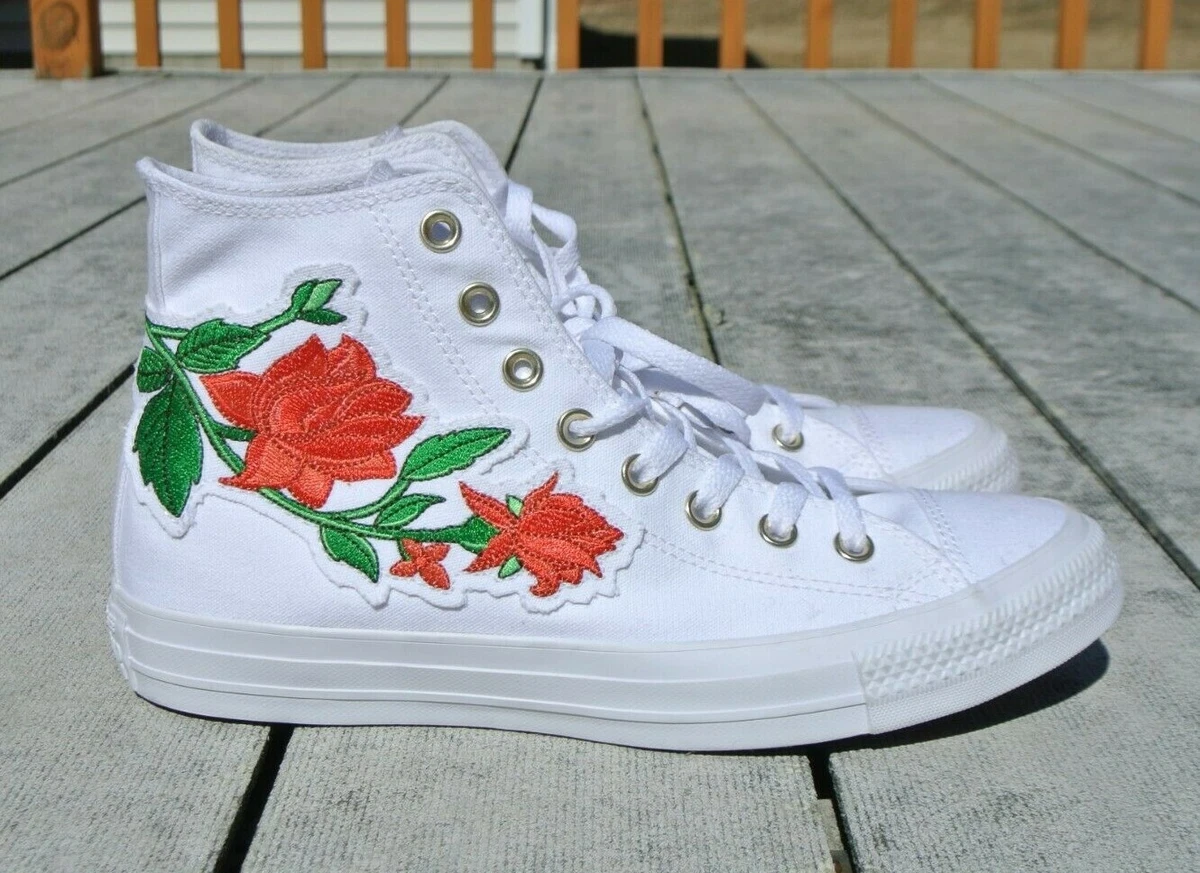 Converse best sale white floral