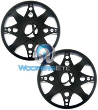 PAIR STRONG METAL 15" BLACK STAMPED SUBWOOFERS SPEAKERS COVER GRILLES GRILLS