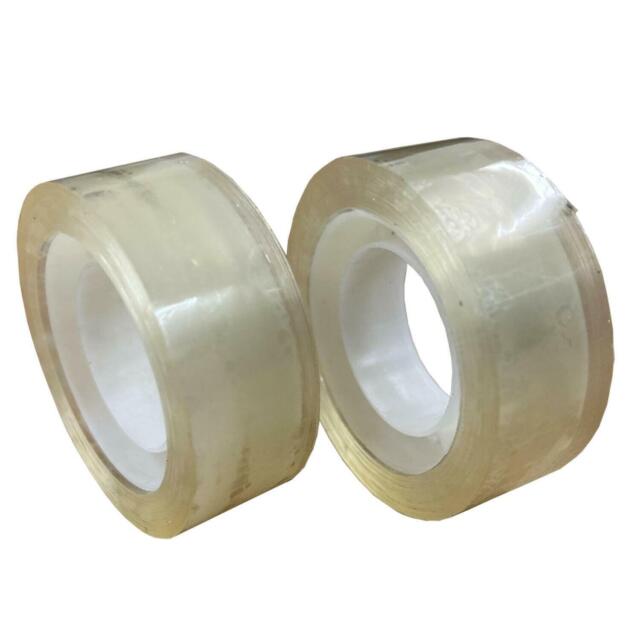 2 pc 20mm wide TRANSPARENT STICKY TAPE sellotape packing present tapes christmas