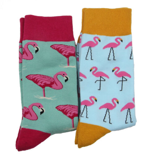Fashion Brand Mens Cotton Socks Warm Flamingos Printeds Casual Dress For Men SOX - Picture 4 of 16