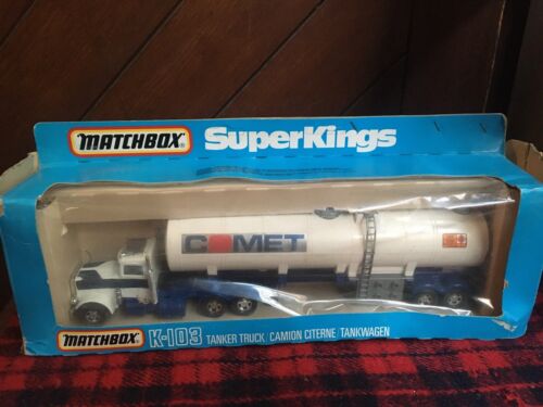 1983 Matchbox Superkings K-103 Peterbilt COMET Tanker Truck. Die-cast MIB
