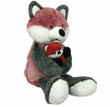 Red Fox Plush Mom and Baby Woodland Forest Soft Animal Adventure Stuffed Animal