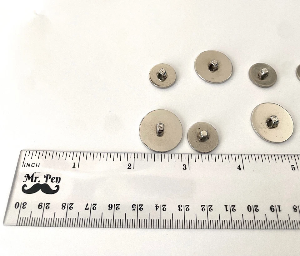 8 BURBERRY Silver Replacement Buttons for Suit Blazer Jacket Coat Tops 1/2" 1" - Image 4 of 4