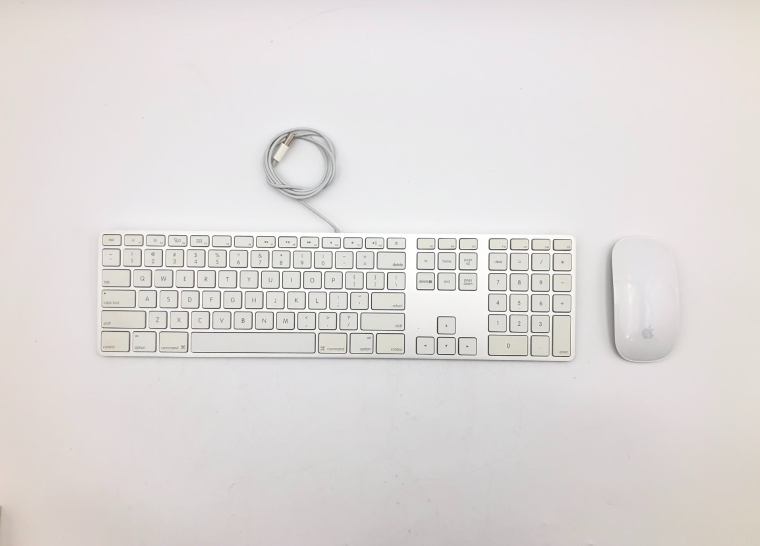 Apple A1243 Wired Keyboard + Magic Mouse 2 A1657 Bundle Tested In Box