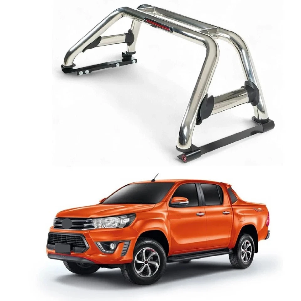 Barra antivuelco deportiva para Isuzu D-Max doble cabina 2012 en acero inoxidable cromado premium - Imagen 2 de 4