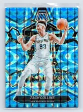 2023-24 Panini Mosaic #97 Zach Collins Reactive Blue San Antonio Spurs