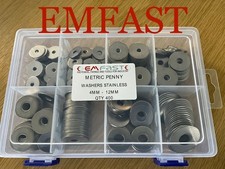 400pc 4 5 6 8 10 12mm Penny Washer stainless Steel Assortment Box Selection