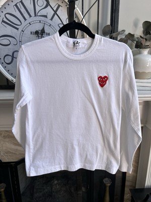 COMME DES GARCONS CDG men's embroidered heart long sleeve t-shirt