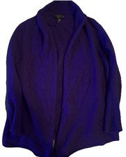 Charter Club Luxury 100 Cashmere Open Front Knit Cardigan Purple Size XS
