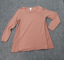 J Jill Sweater Women Small Petite Pink Pullover Crew Neck Long Sleeve Tunic