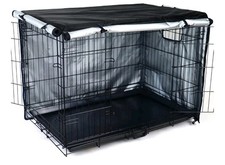 kefit Dog Crate Cover 42 inch, Kennel Cover for Wire Dog Cage, Black