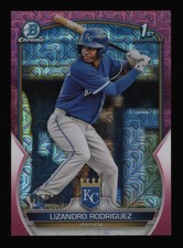 Lizandro Rodriguez 2023 Bowman Chrome 1st Bowman Purple Mojo Refractor /199