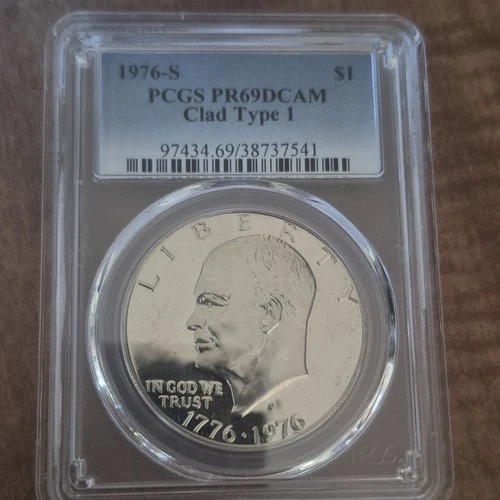 Photo of a 1976-S Eisenhower Dollar Proof from an eBay listing that sold on Jul 21, 2026