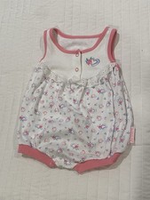 VTG Healthtex Girls Pink  White Sleeveless Floral 9-12 Month See Measurements