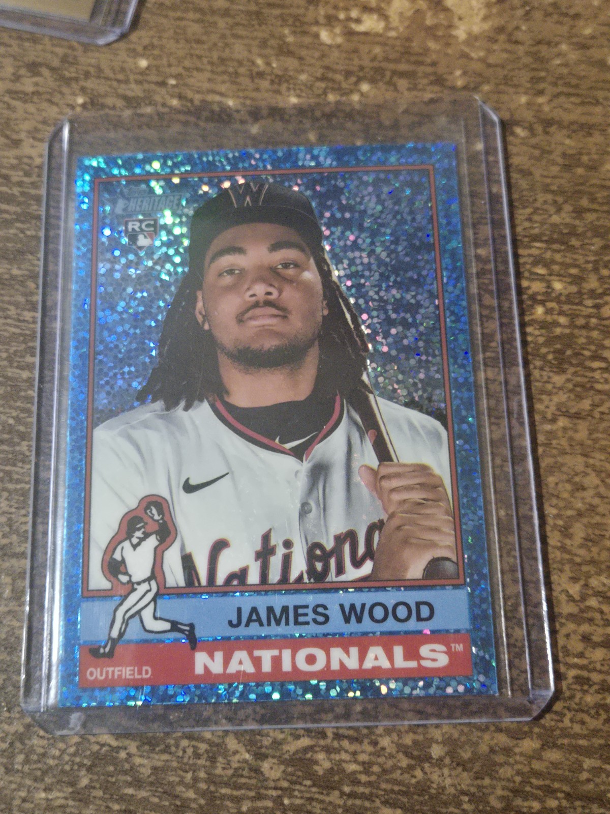 2025 Topps Heritage - James Wood #231 Chrome Light Blue Sparkle Refractor (RC)