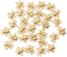30 Pcs Bee Charms with Hole Metal 20 X 20 MM Small Honeybee Pendants Accessories