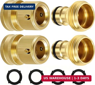 RainPoint Quick Connect Hose Fittings 3/4'' GHT - Solid Brass Garden Hose Connect