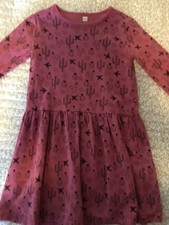 Tea Collection Dress Size 7 Girls Magenta Desert Long Sleeve Skirted Staple Pink