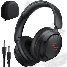 ANC Wireless Headphones with Case, Active Noise Canceling Over Ear Bluetooth ...