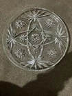 Vintage Anchor Hocking Prescut Star Of David 10" Snack Plate (small chip)