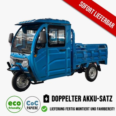 Cargo Volt Pro Max Lastendreirad Elekrofahrzeug 45km/h 75V 2x 58Ah Tuc Tuc Cargo
