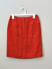 Talbots Petites 100 Irish Linen Red Utility Pencil Skirt Size 6P New