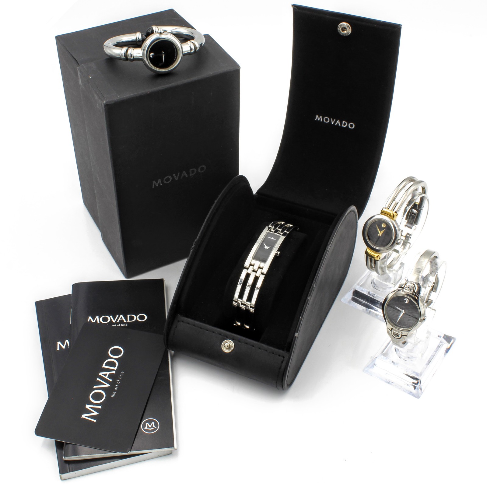 4 Movado Ladies Box Esperanza Wristwatches Quartz With #WB3740-4 Lot of - vintagewatches.pk