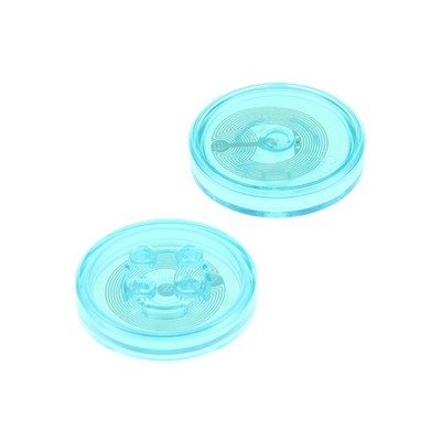 2x Lego Dimensions Toy Tag Chip 4x4x2 transparent hell blau 18603c01 18602c01