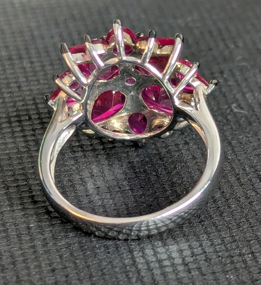 Lab Created Ruby Cocktail Ring - Size 9.5 - image 3