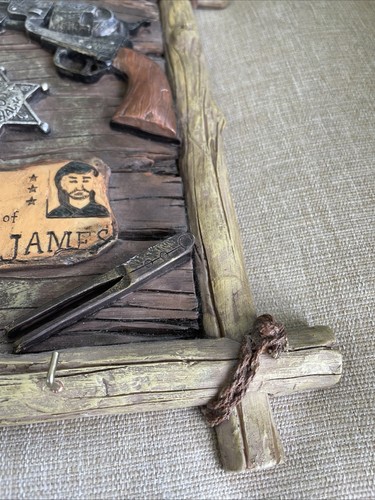Old West Jesse James Distressed Cowboy Badge Photo Frame 4”x6” Western Express - Picture 5 of 11